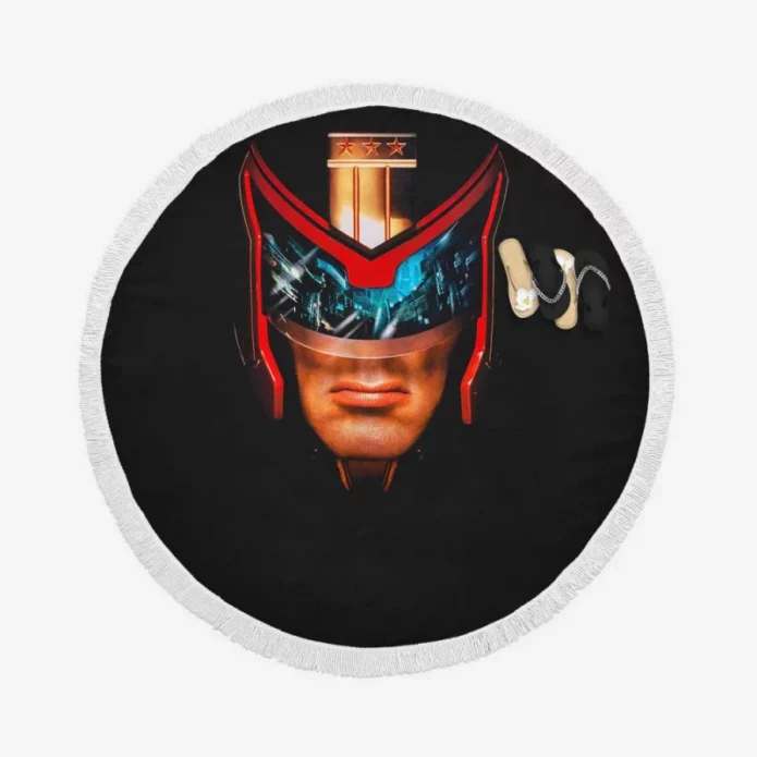 Judge Dredd Movie Round Beach Towel