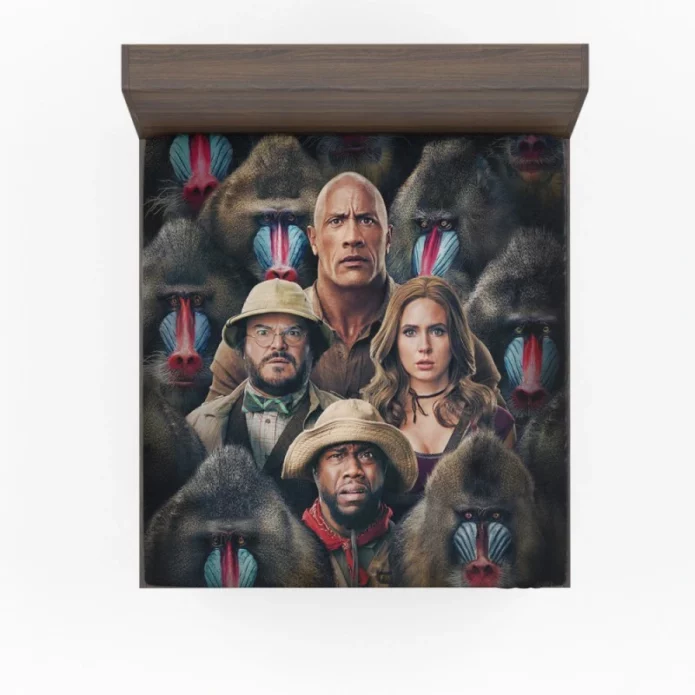 Jumanji The Next Level Movie Cast Poster Fitted Sheet