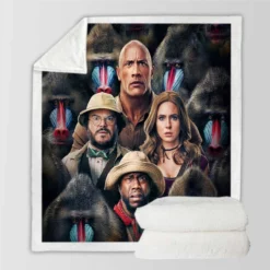 Jumanji The Next Level Movie Cast Poster Sherpa Fleece Blanket