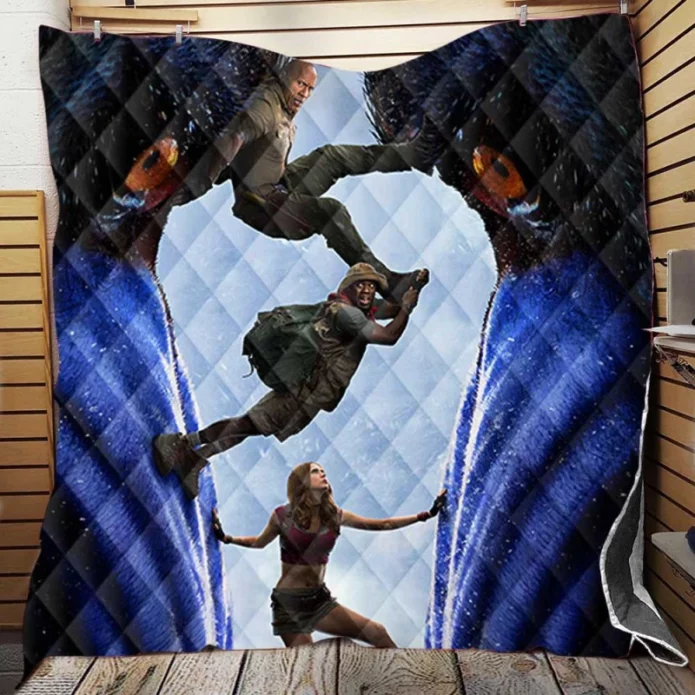 Jumanji The Next Level Movie Dwayne Johnson Kevin Hart Quilt Blanket