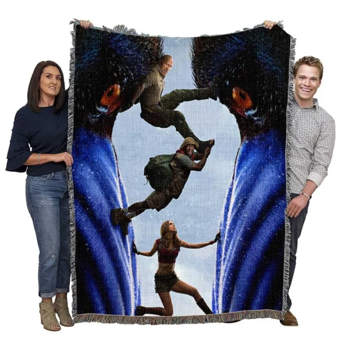 Jumanji The Next Level Movie Dwayne Johnson Kevin Hart Woven Blanket