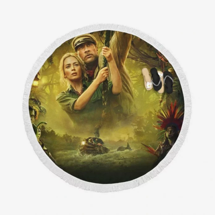 Jungle Cruise Movie Dwayne Johnson Emily Blunt Round Beach Towel