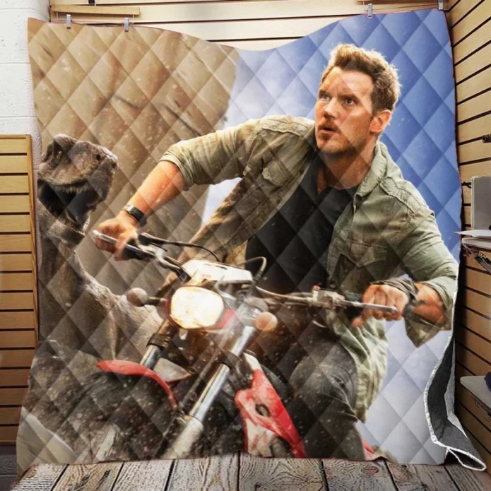 Jurassic World Dominion Movie Chris Pratt Quilt Blanket