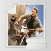 Jurassic World Dominion Movie Chris Pratt Sherpa Fleece Blanket