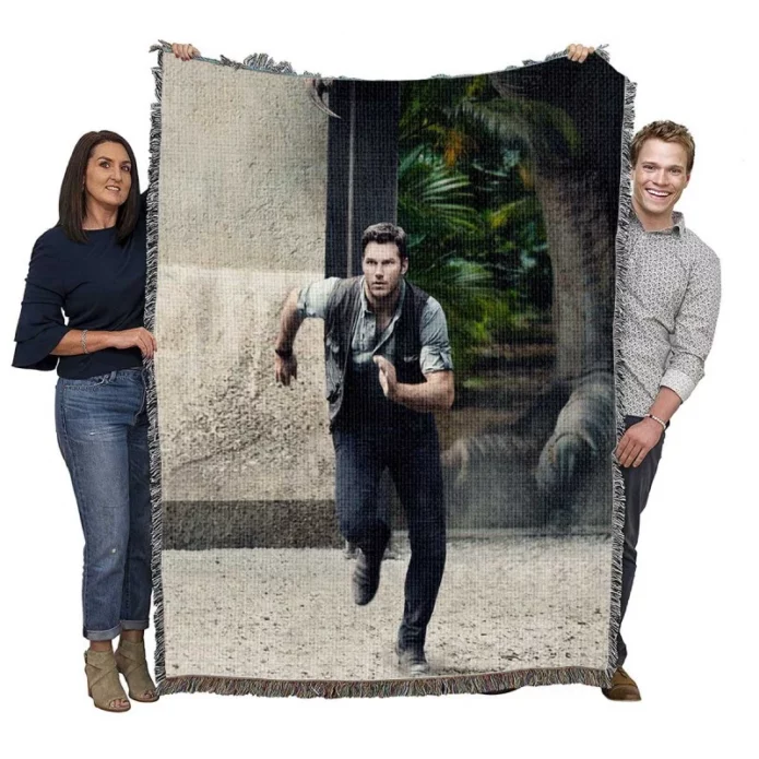 Jurassic World Movie Chris Pratt Woven Blanket