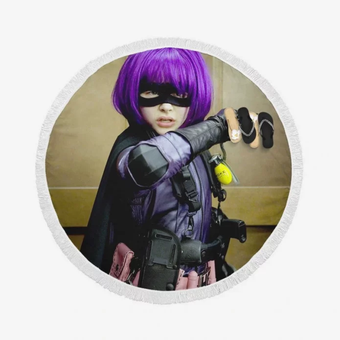 Kick-Ass Movie Hit-Girl Chloe Grace Moretz Round Beach Towel