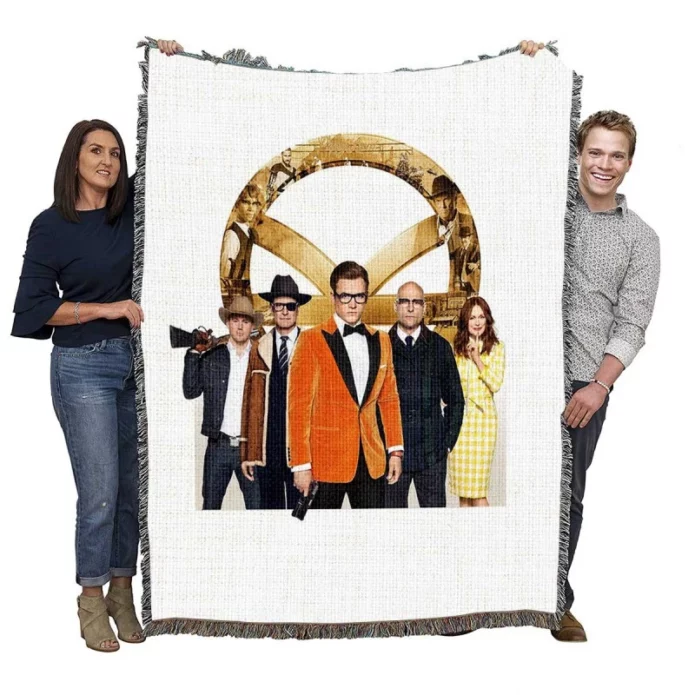 Kingsman The Golden Circle Movie Taron Egerton Woven Blanket