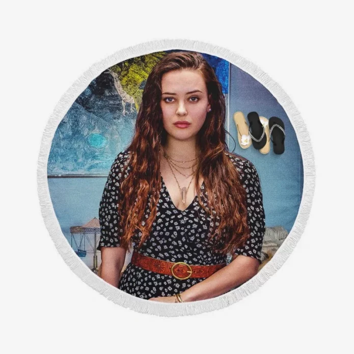 Knives Out Movie Katherine Langford Round Beach Towel