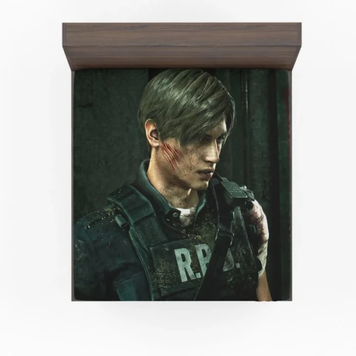 Leon S Kennedy Movie Resident Evil 2 Fitted Sheet