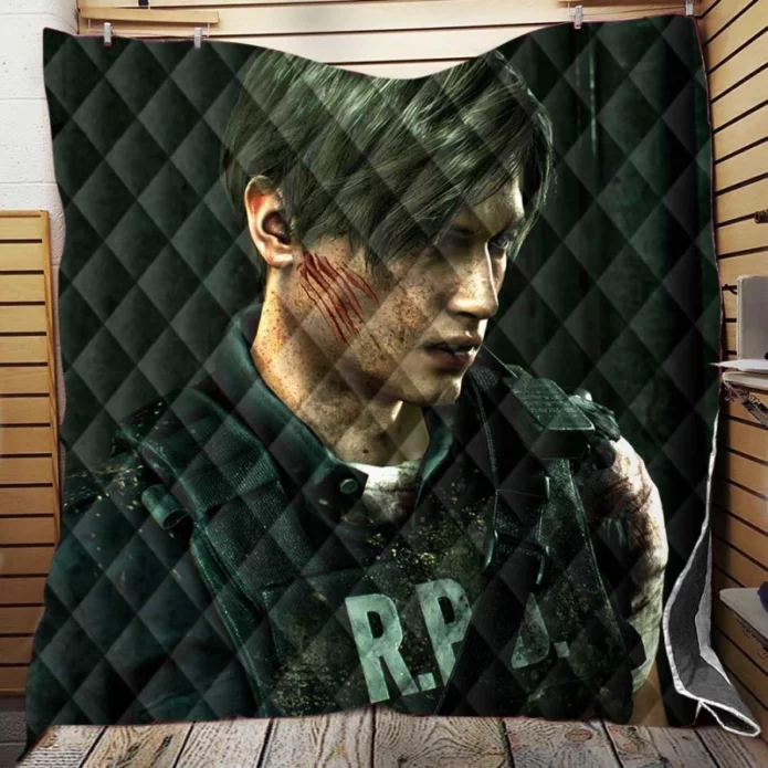 Leon S Kennedy Movie Resident Evil 2 Quilt Blanket