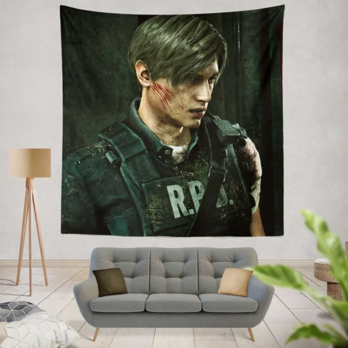 Leon S Kennedy Movie Resident Evil 2 Wall Hanging Tapestry