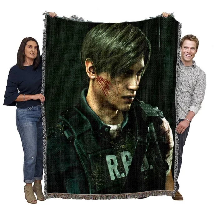 Leon S Kennedy Movie Resident Evil 2 Woven Blanket