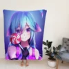 Lollipop Anime Girl Fleece Blanket