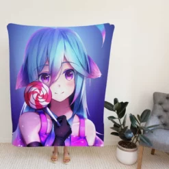 Lollipop Anime Girl Fleece Blanket