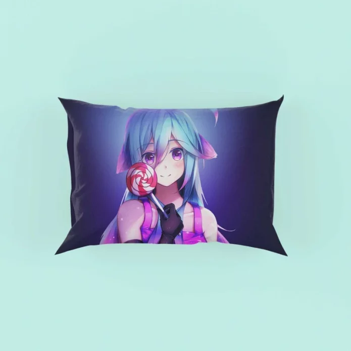 Lollipop Anime Girl Pillow Case