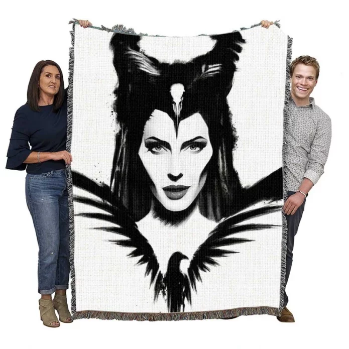 Maleficent Mistress of Evil Movie Angelina Jolie Woven Blanket