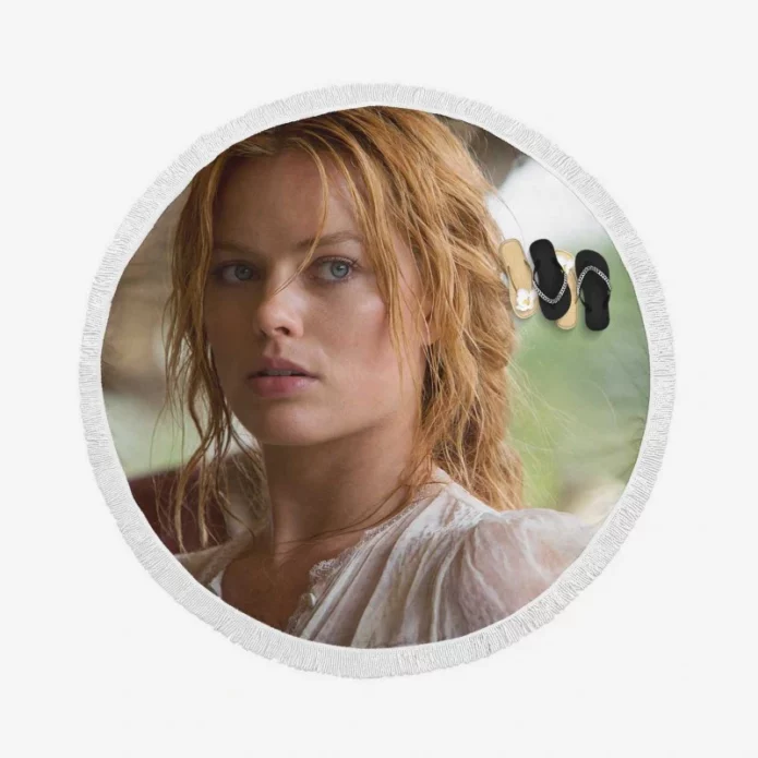 Margot Robbie in The Legend of Tarzan Movie Round Beach Towel