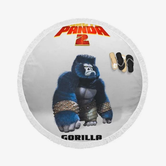 Master Gorilla in Kung Fu Panda 2 Movie Round Beach Towel