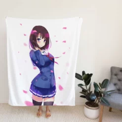 Megumi Kato Anime Girl Fleece Blanket
