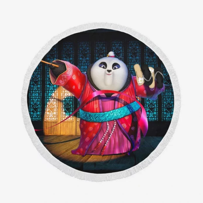 Mei Mei in Kung Fu Panda 3 Movie Round Beach Towel