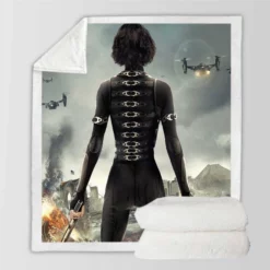 Milla Jovovich Resident Evil Retribution Movie Sherpa Fleece Blanket