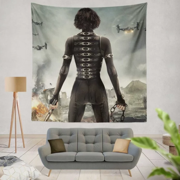 Milla Jovovich Resident Evil Retribution Movie Wall Hanging Tapestry