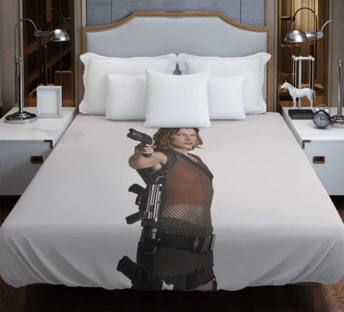 Milla Jovovich in Resident Evil Apocalypse Movie Duvet Cover