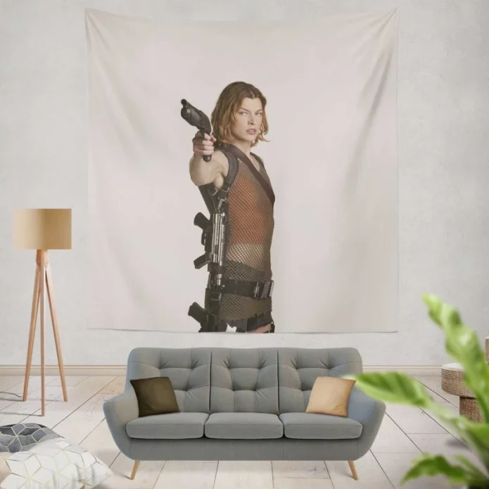 Milla Jovovich in Resident Evil Apocalypse Movie Wall Hanging Tapestry