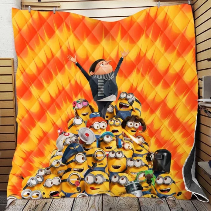 Minions The Rise of Gru Kids Cartoon Movie Quilt Blanket