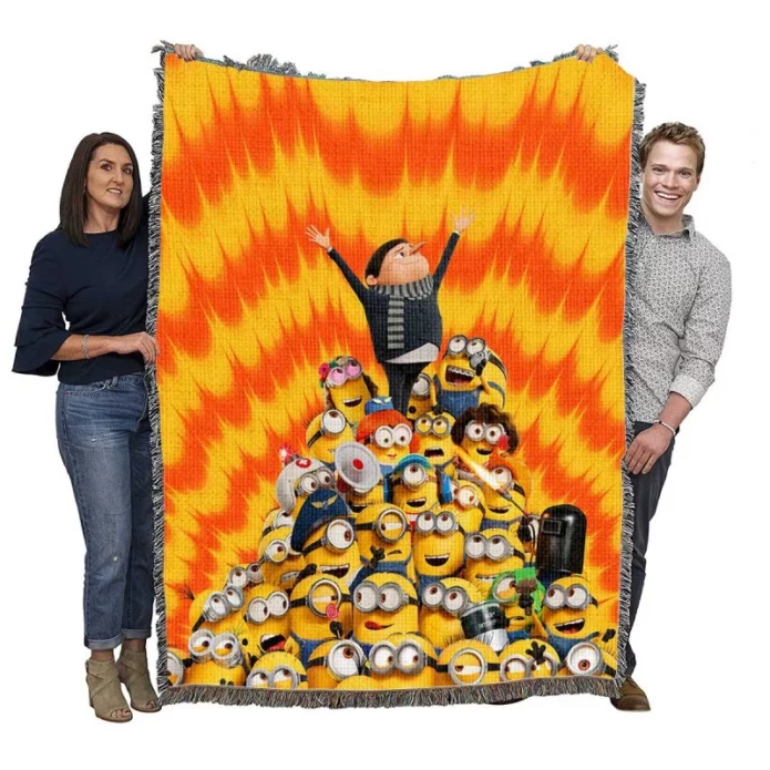 Minions The Rise of Gru Kids Cartoon Movie Woven Blanket