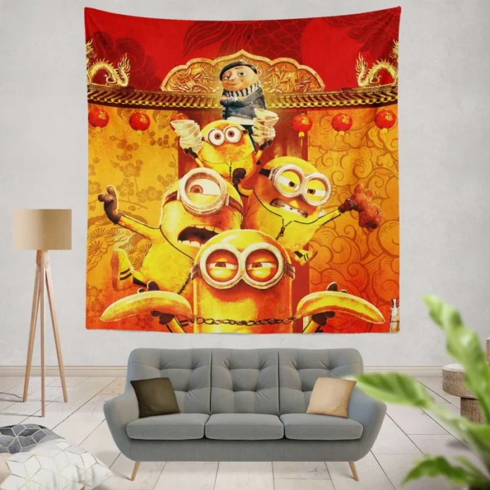 Minions The Rise of Gru Kids Movie Wall Hanging Tapestry