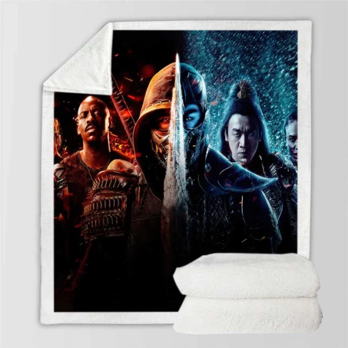 Mortal Kombat Movie Scorpion Sub-Zero Sherpa Fleece Blanket