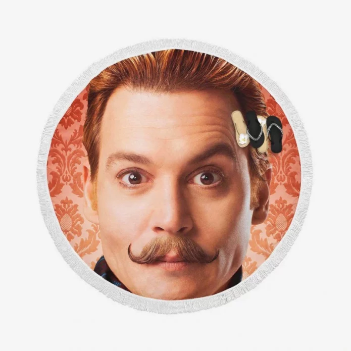 Mortdecai Movie Johnny Depp Round Beach Towel