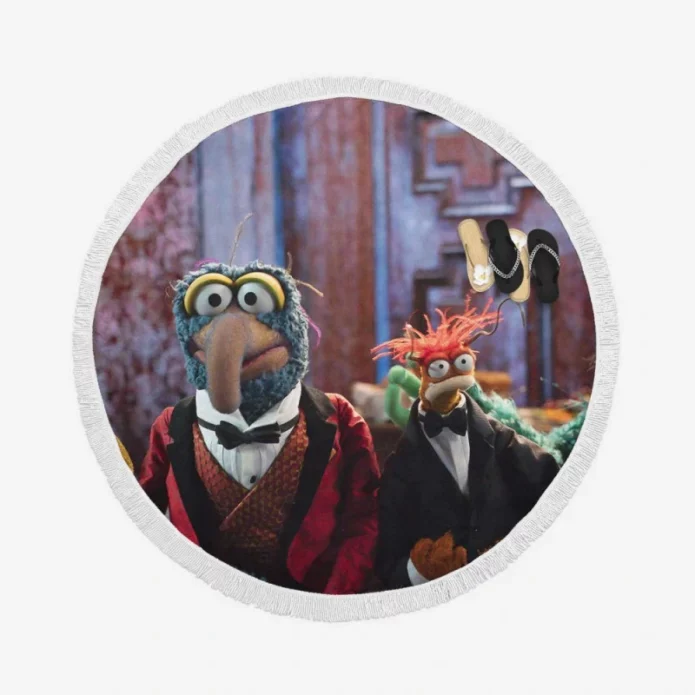 Muppets Haunted Mansion Movie Gonzo Frackles Round Beach Towel