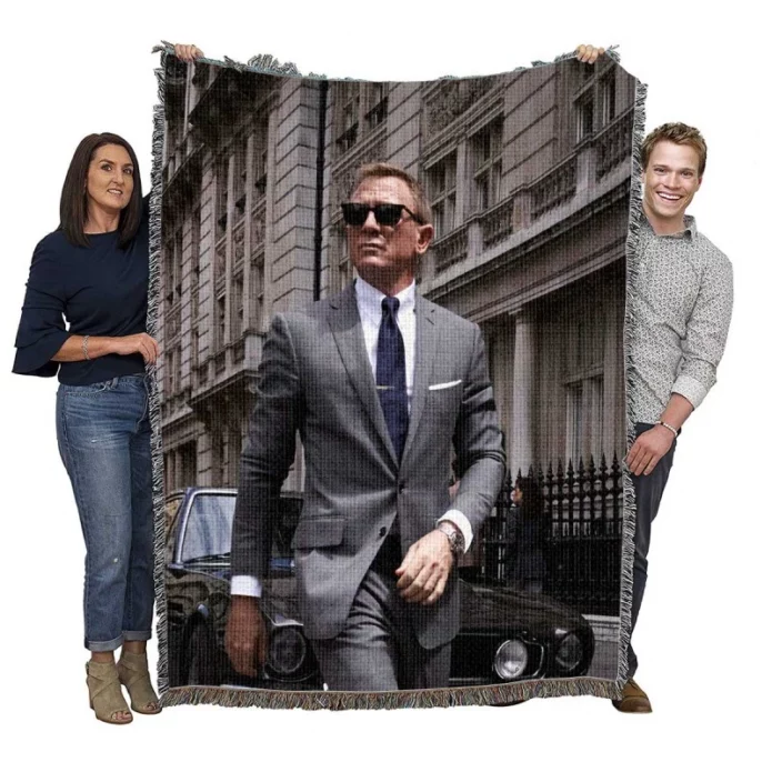 No Time to Die Movie Daniel Craig James Bond Woven Blanket