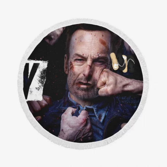 Nobody Movie Bob Odenkirk Round Beach Towel