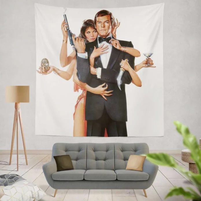 Octopussy Movie James Bond Roger Moore Maud Adams Wall Hanging Tapestry