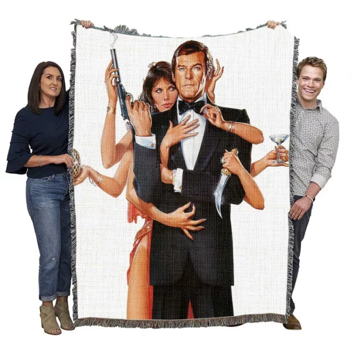 Octopussy Movie James Bond Roger Moore Maud Adams Woven Blanket