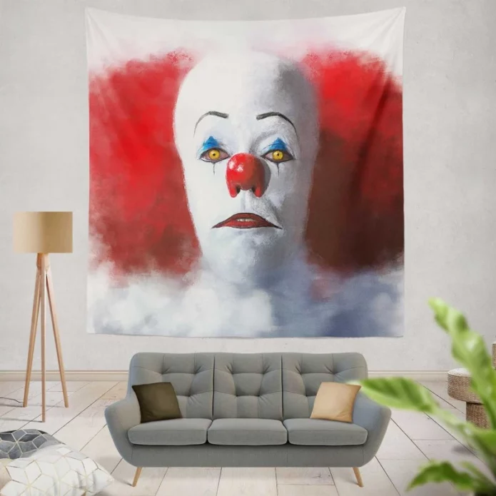 Painting of Pennywise in It Movie Wall Hanging Tapestry