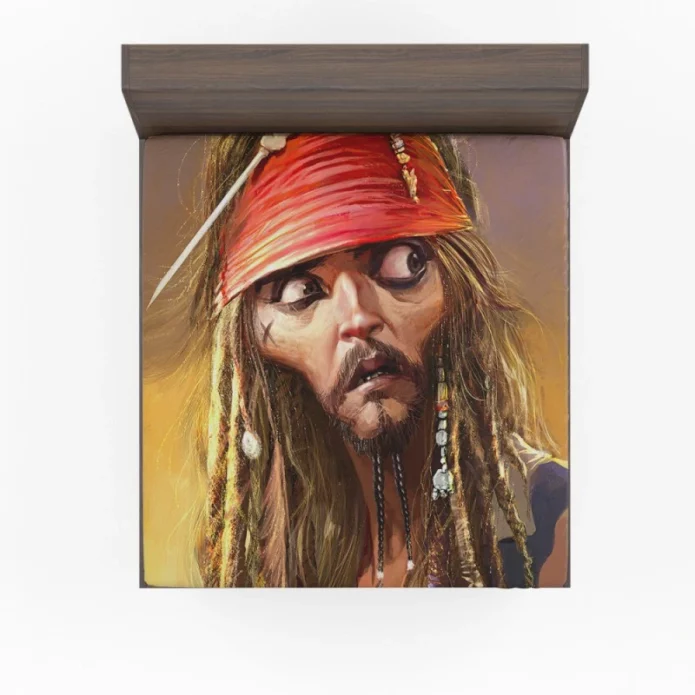 Pirates Of The Caribbean Movie Jack Sparrow Fitted Sheet