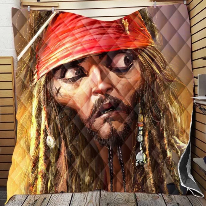 Pirates Of The Caribbean Movie Jack Sparrow Quilt Blanket