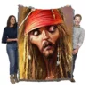 Pirates Of The Caribbean Movie Jack Sparrow Woven Blanket