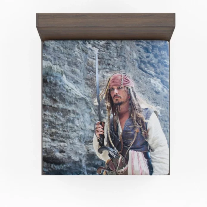 Pirates of the Caribbean On Stranger Tides Movie Jack Sparrow Fitted Sheet