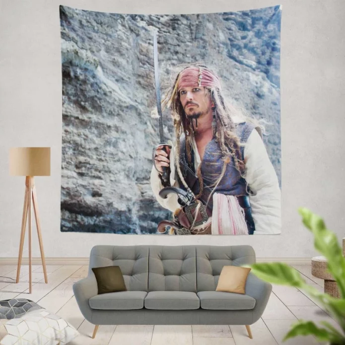 Pirates of the Caribbean On Stranger Tides Movie Jack Sparrow Wall Hanging Tapestry