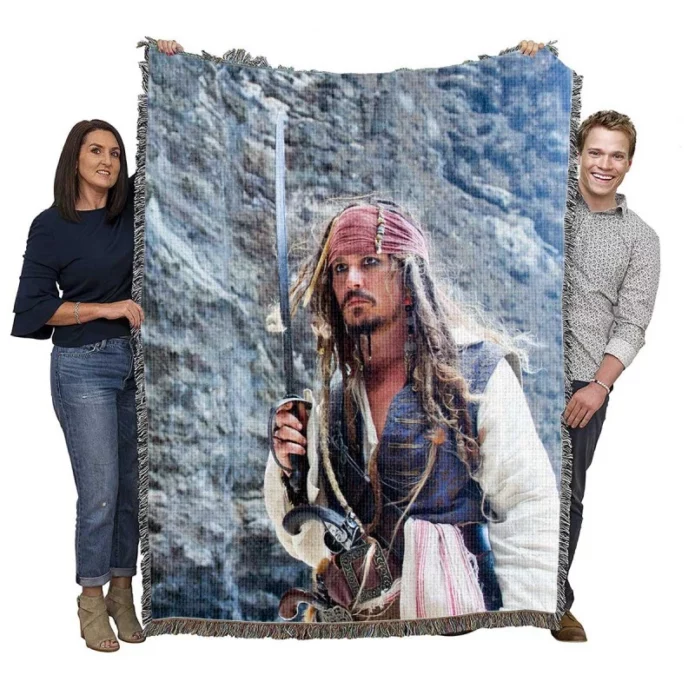 Pirates of the Caribbean On Stranger Tides Movie Jack Sparrow Woven Blanket