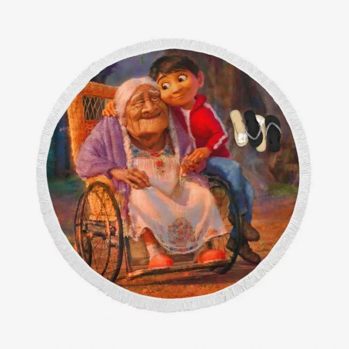 Pixars Coco Movie Mama Coco Round Beach Towel