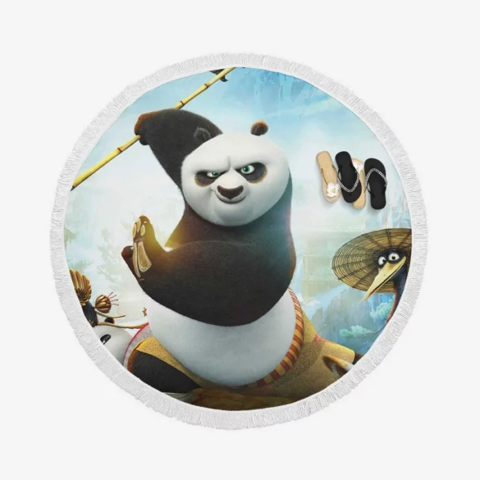 Po in Kung Fu Panda 3 Movie Round Beach Towel