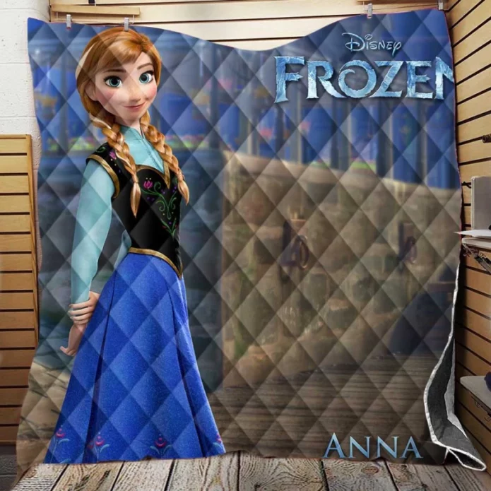 Princess Anna in Disney Frozen Movie Quilt Blanket