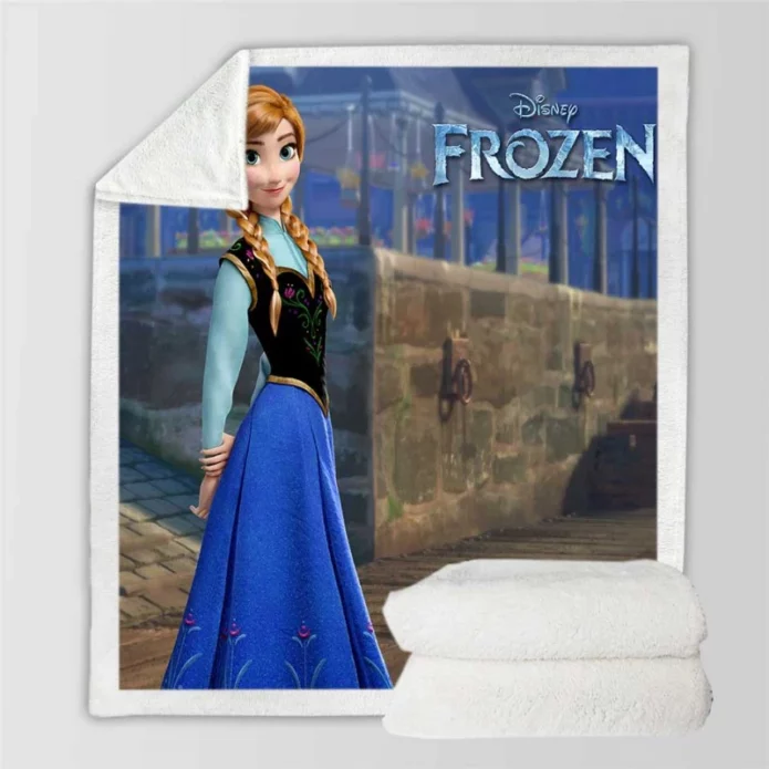 Princess Anna in Disney Frozen Movie Sherpa Fleece Blanket