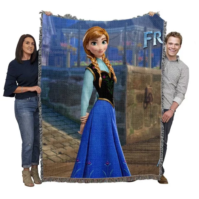 Princess Anna in Disney Frozen Movie Woven Blanket
